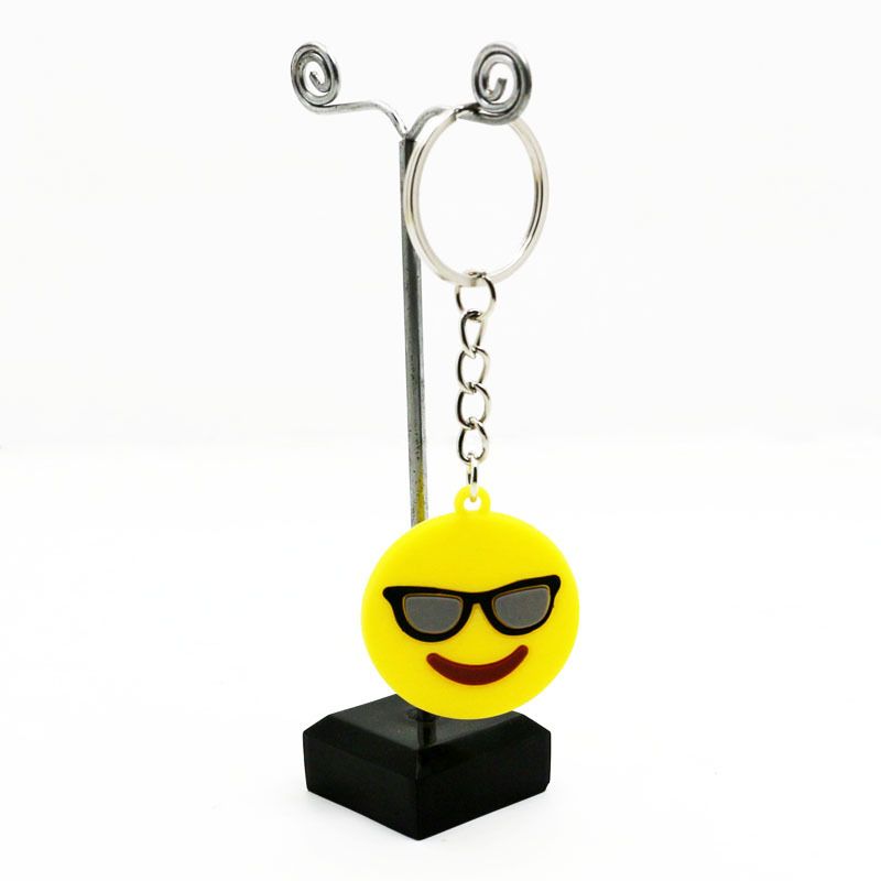 Expression nøglering Q søde udtryk serie emoji udtryk PVC nøglering taske vedhæng bil nøglering engros_voghion.com