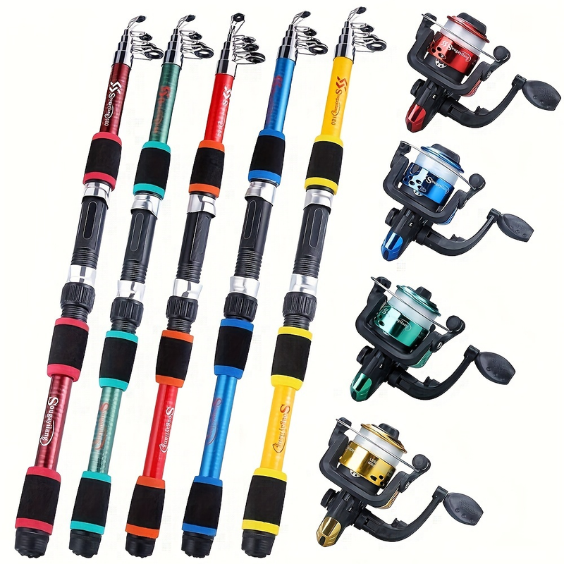 Sougayilang 70,87 tommer/5,9 fot komplett sett med Telescc fiskestang og snelle Baits Hoo reisestangsett_voghion.com