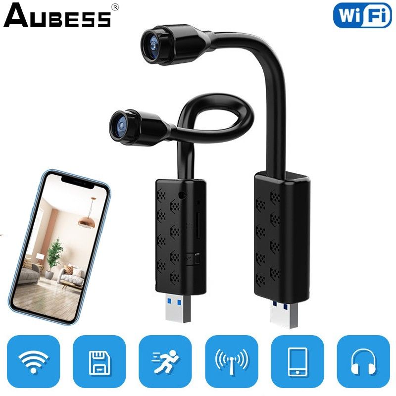 WiFi Mini Cameras Smart Home Monitoring USB Joint SD Card Cloud Storage Portable Remote Alarm Security Protection_voghion.com