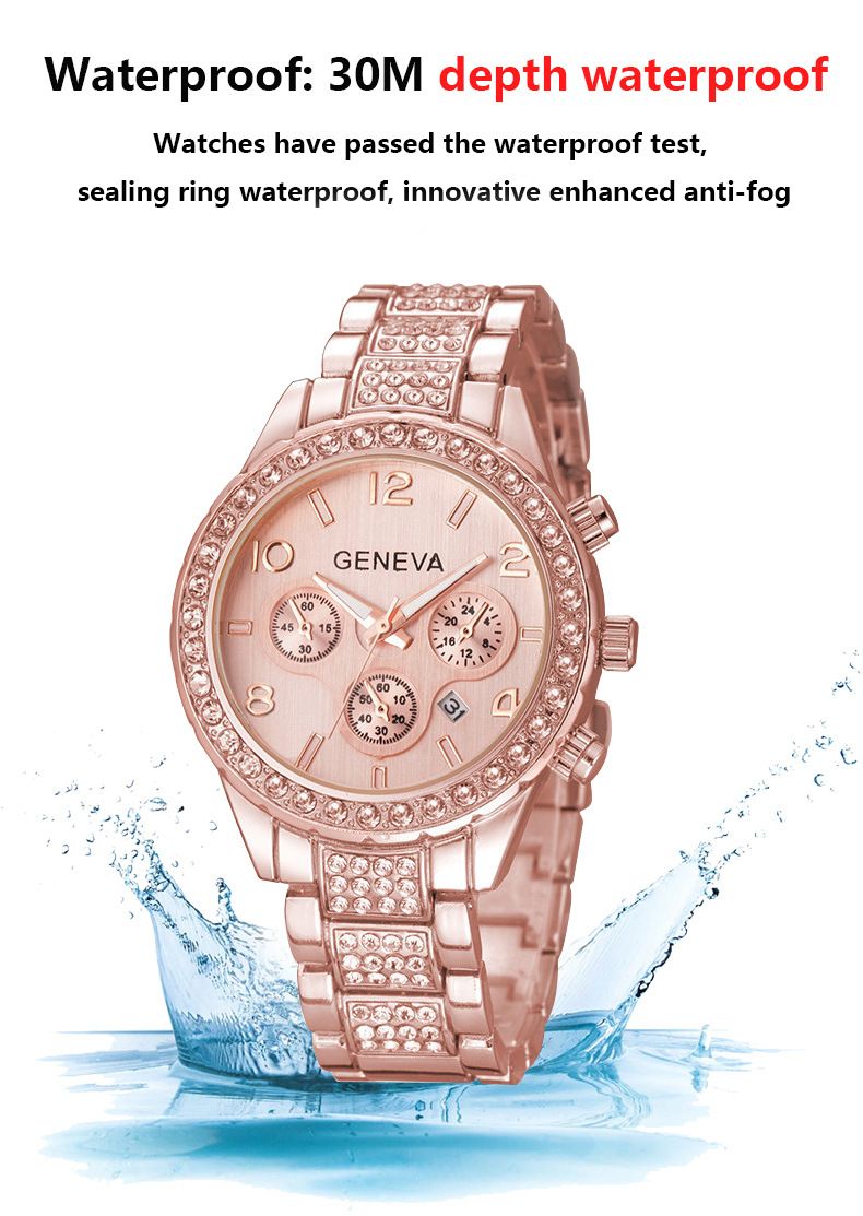Elegant Stainless Steel Quartz Watch With Mineral Glass, Water Resistant, Luminous Hands, And Butterfly Clasp For Women_voghion.com