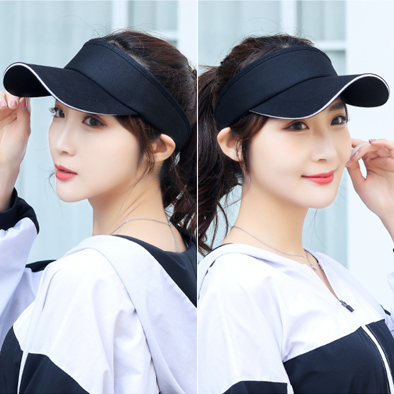 Summer Breathable Sun Hats Men Women Adjustable Visor UV Protection Empty Top Hat Solid Sports Tennis Golf Running_voghion.com