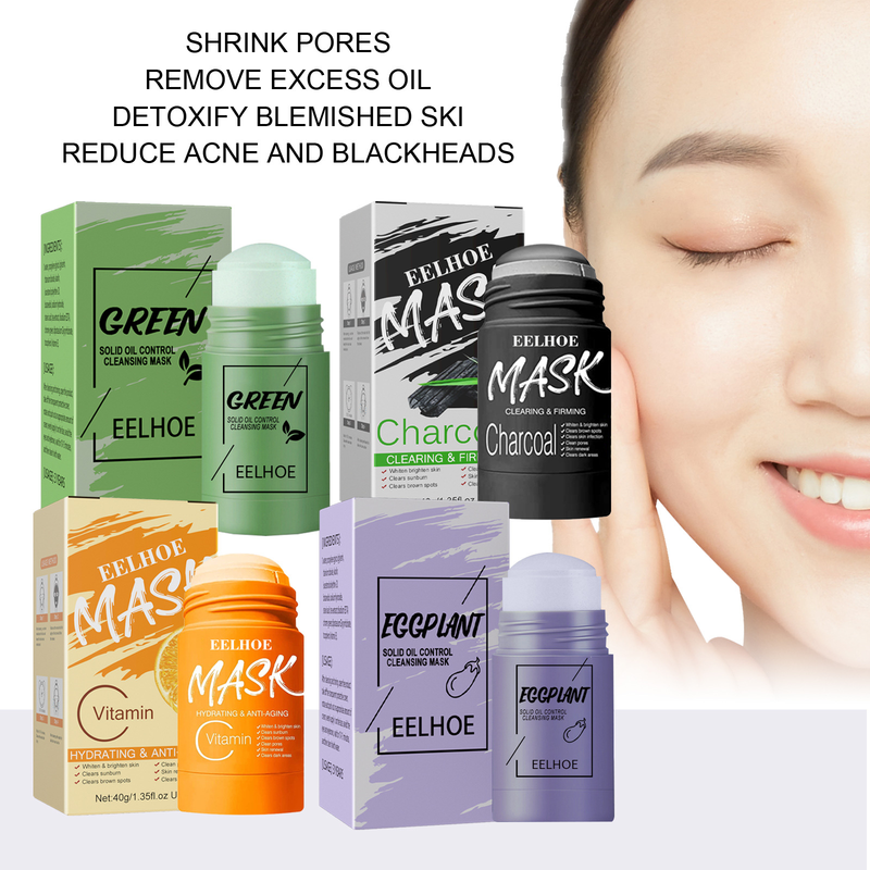 EELHOE Grüner Tee Feste Gesichtsmaske_voghion.com