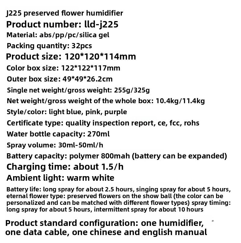 Preserved Flower Humidifier - Mini USB Portable | Aromatherapy Light Desktop Ornament | Gift Idea_voghion.com