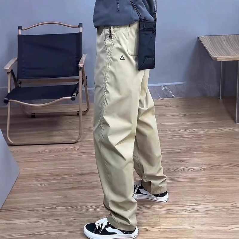 2025 New Functional Small Triangle White Label Loose Tapered Thin American Workwear Long Men's Casual Pants_voghion.com
