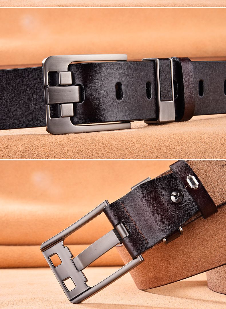 HEIßER Gürtel Männlich Mode Herren Designer Rindsleder Gürtel für Jeans Echtlederband Dornschließe Übergröße 140 150 160 170cm_voghion.com