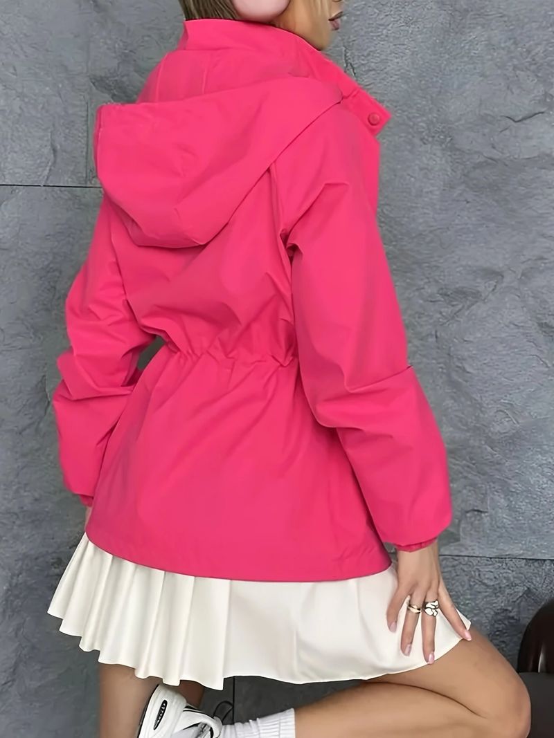 2025 Women's Autumn New Waterproof Jacket Slim Fit Trench Coat Windproof Parka_voghion.com