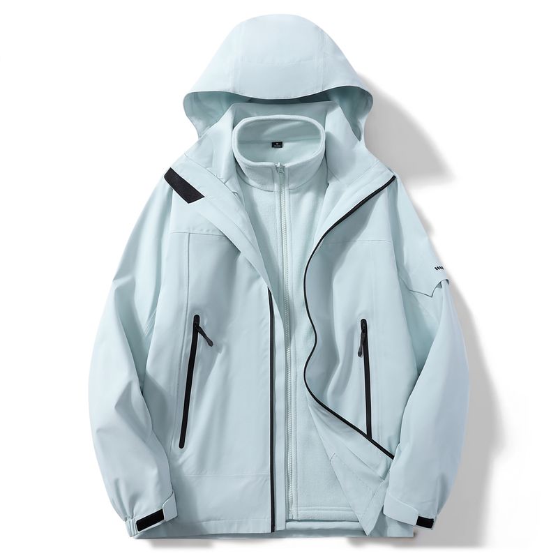 Giacca da uomo impermeabile 3 in 1 laminata per escursionismo, ciclismo, alpinismo, fodera in pile staccabile, da donna_voghion.com