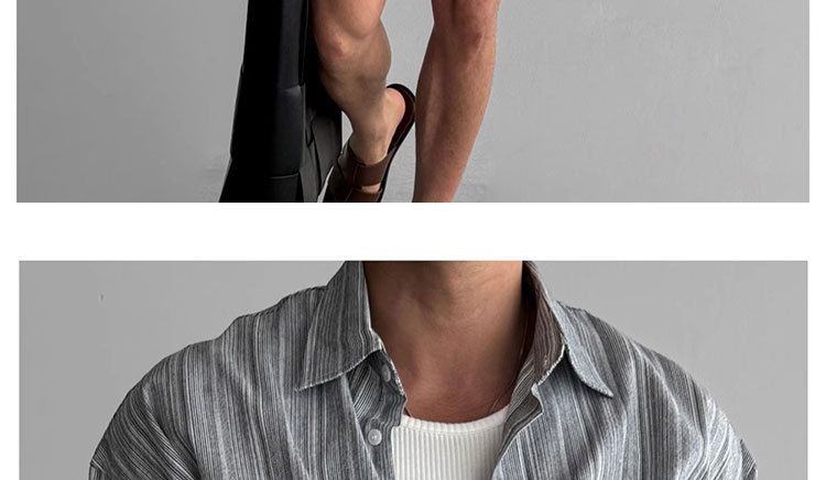 Camicia a maniche lunghe a righe in lino da uomo – Top casual leggero, anti-stiro e anti-sole, di ispirazione coreana (M-XXL)_voghion.com