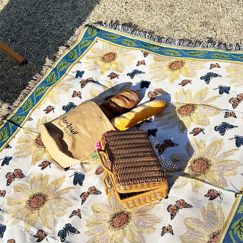 Coperta multifunzionale in lino per divano da campeggio australiano, motivo floreale, per tutte le stagioni, per ufficio, pisolini e decorazioni per la casa_voghion.com