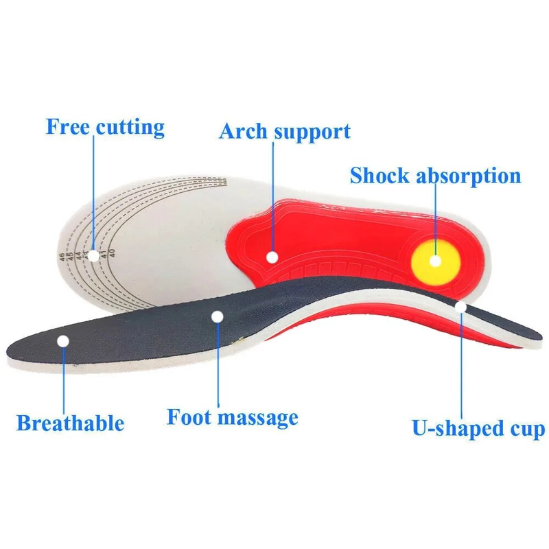 1 Pair Advanced High Arch For Orthopedic Arco Of Flat Feet Support Foot Care Fasciitis Relief Insoles_voghion.com