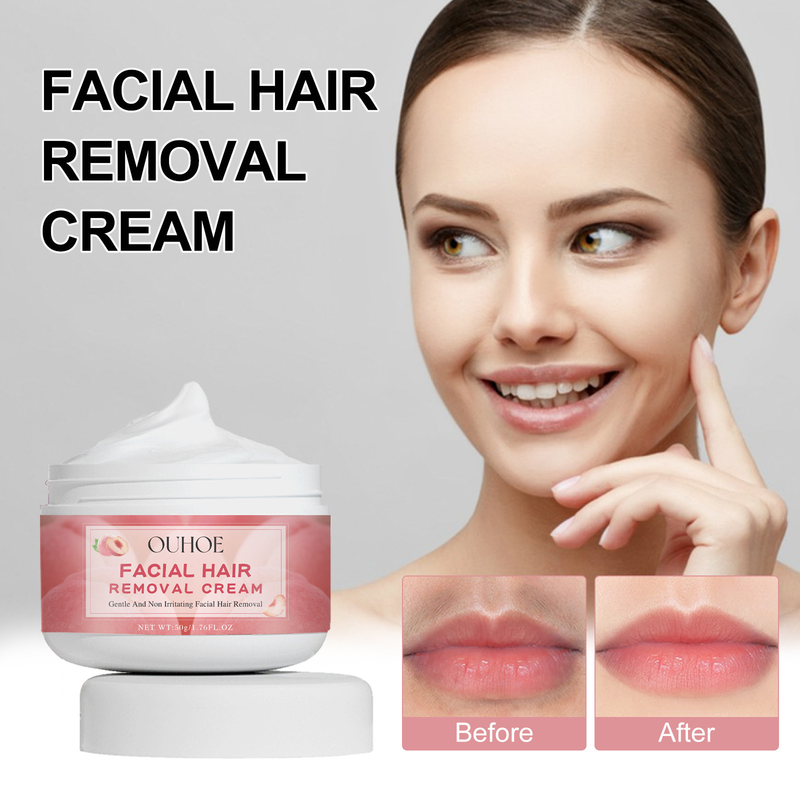 OUHOE Melocotón Suave No irritante Limpieza Facial Labios y Sudor Crema depilatoria rápida para mujeres_voghion.com