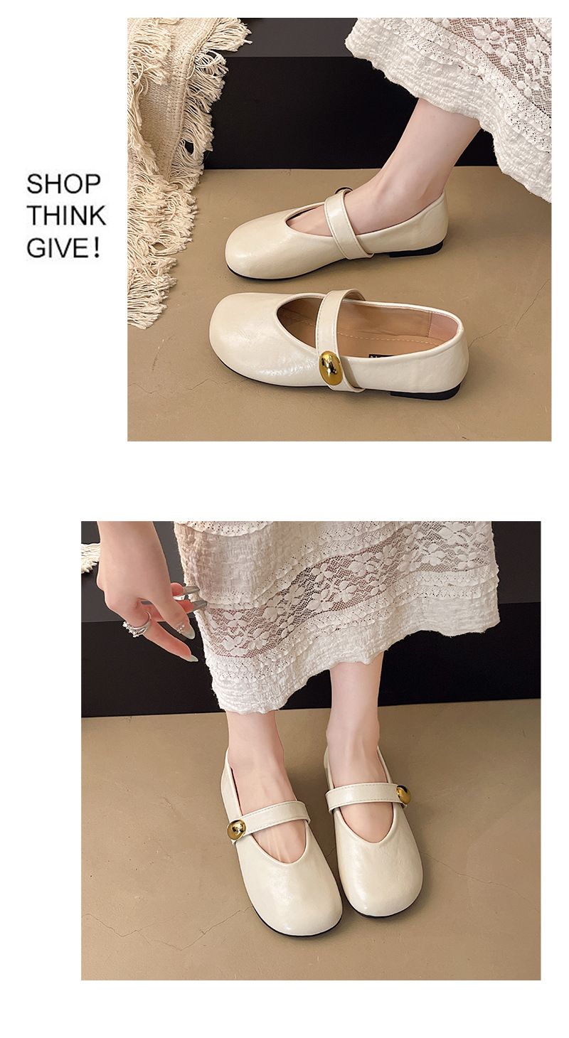 Soft Leather Mary Jane Shoes, Small Leather Shoes, Spring Festival Gala Evening Breeze With Skirt, One Pedal, Shallow Mouth Single Shoes, Women_voghion.com