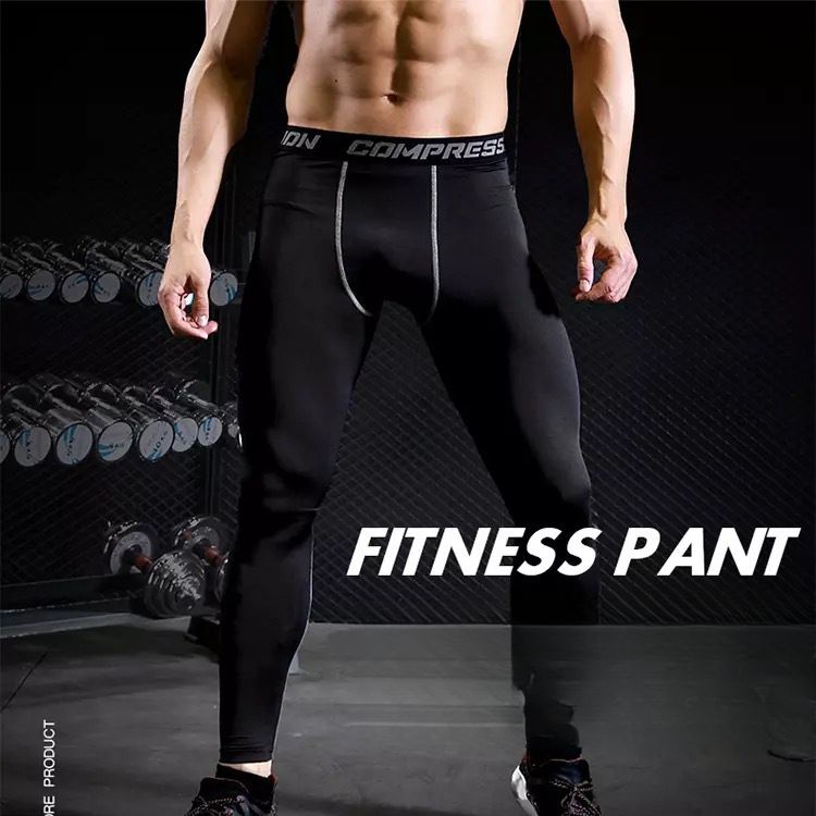 Men's Quick-Dry Fitness Leggings - Tight-Fit Stretchy, Ideal For Running, Basketball Training & Outdoor Workout Base Layer Pants_voghion.com