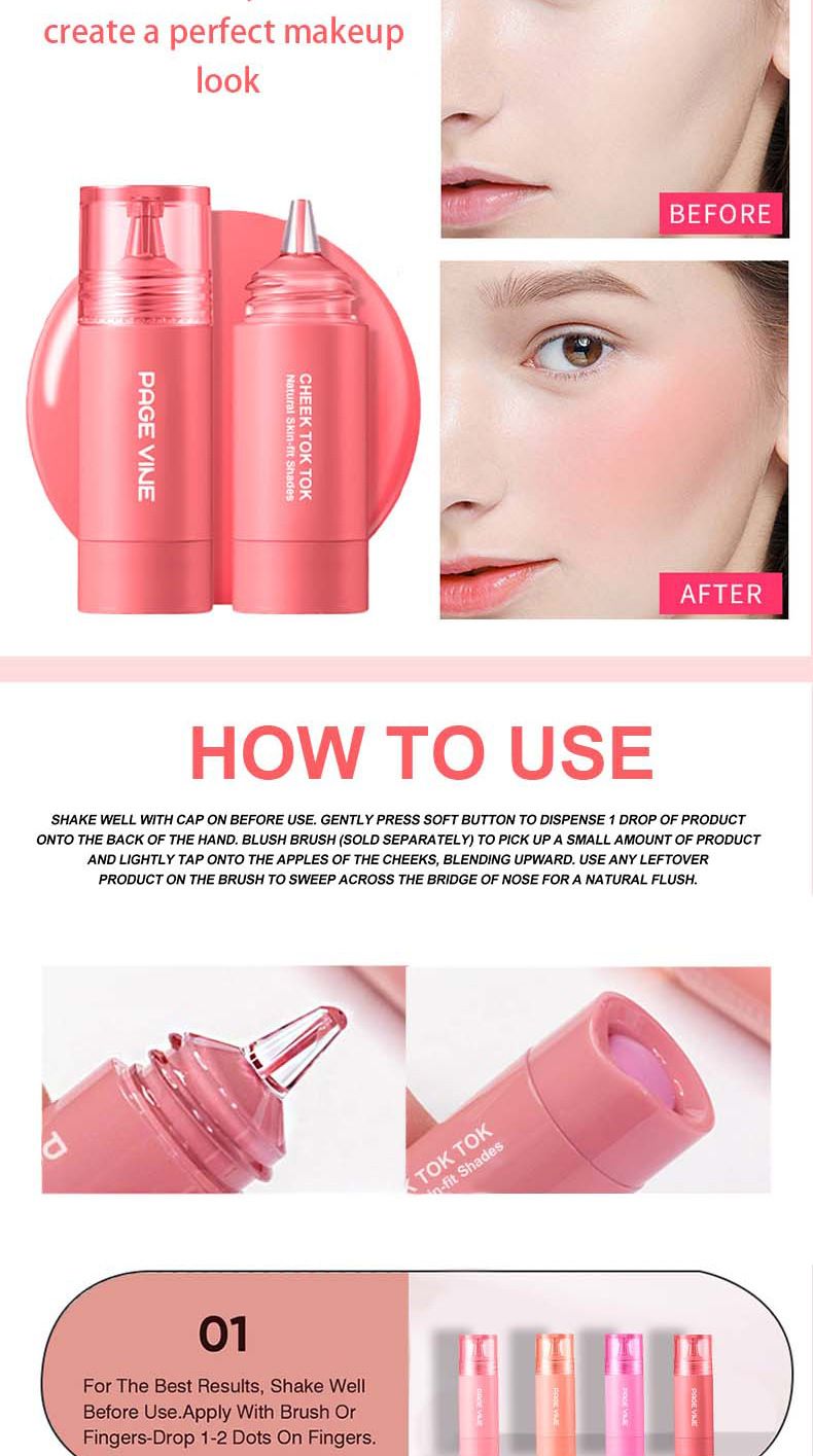 Schéinheet & Gesondheet PAGE VINE Flëssege Rouge Erhellt a Wäisst Natierlech Rouge Multifunktionelle Matte Lippenstift Aenschatt_voghion.com