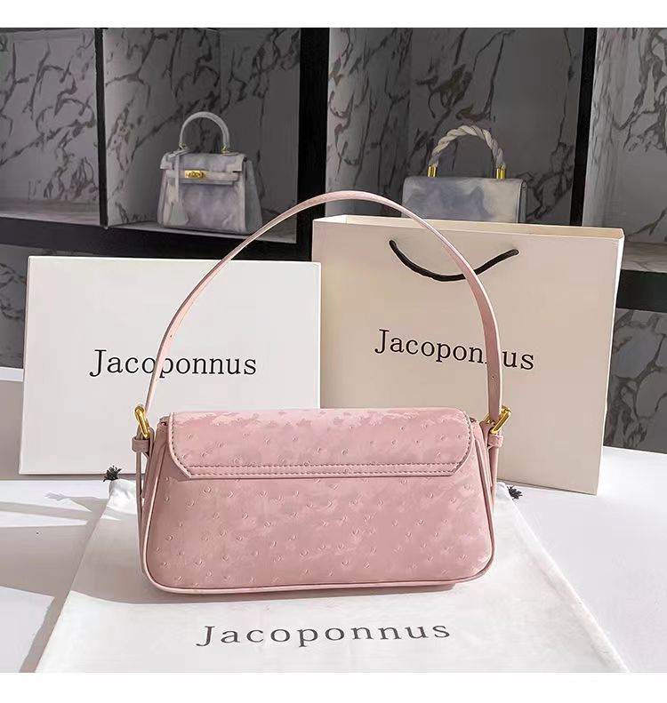 Borsa sotto le ascelle di lusso rosa tenue 2023 Borsa da donna di nuova moda Autunno Texture avanzata Piccola folla Ins Fashion Bag_voghion.com