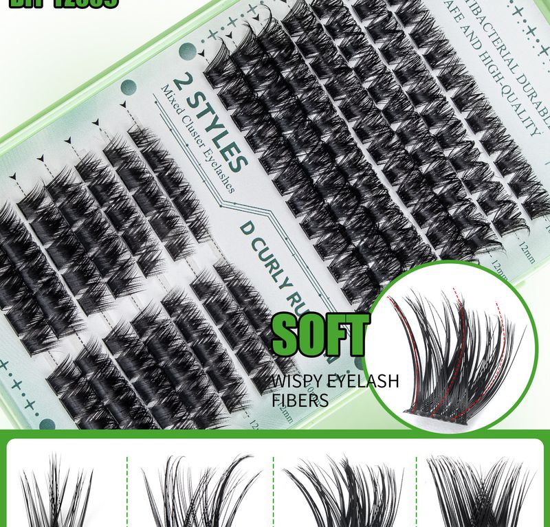 Hot Melt Einzelbüschel DIY Pfropf-Falsche Wimpern Fuchsauge Katzenauge Einzelbüschel große Kapazität Falsche Wimpern_voghion.com