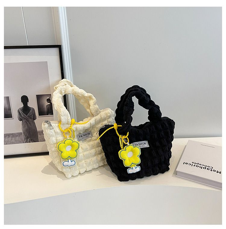 2022 Version Neue Koreanische INS Mädchen Herz Falten Blase Einzelnen Schulter Unterarm Handheld Kleine Frische Tasche für_voghion.com