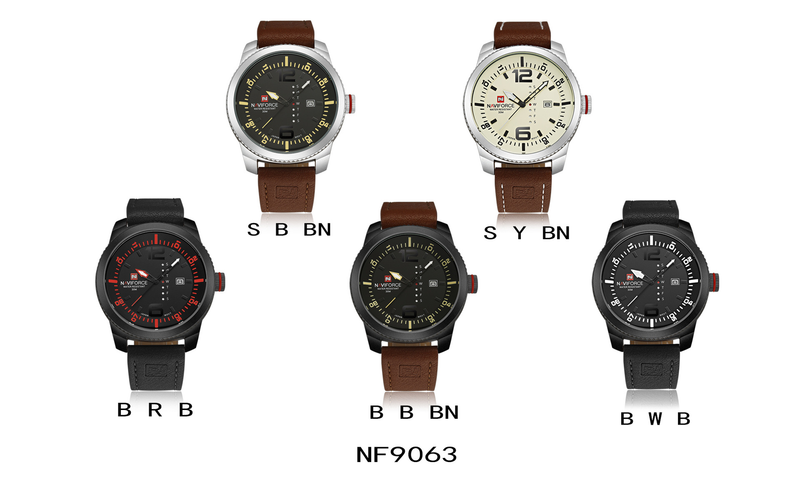 NAVIFORCE Leading 9063 Belt Quartz Calendar Men's Watch_voghion.com