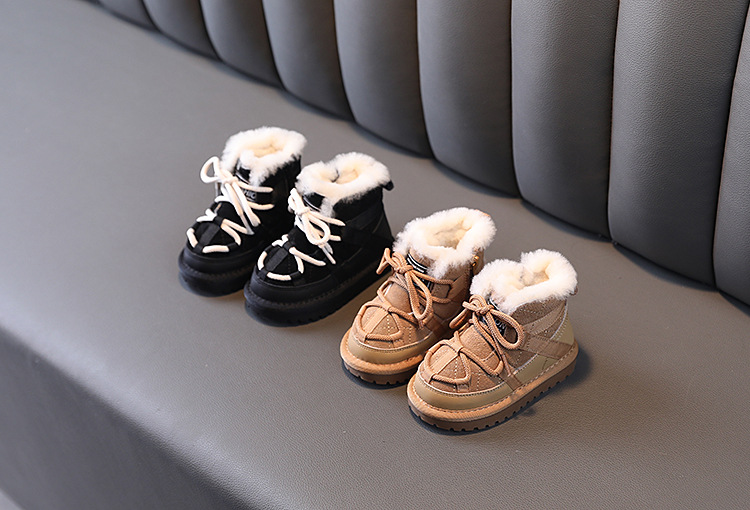 Children's Boots Winter Soft Soled Warm Snow Boots For Girls And Boys Low Top Cotton Boots For Boys_voghion.com