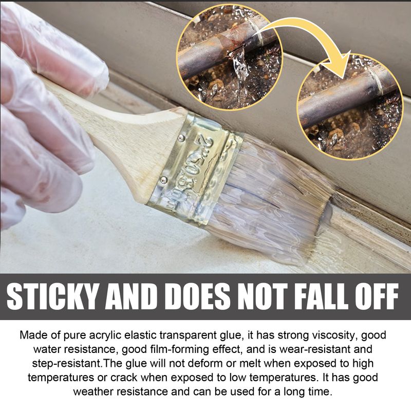 Auslaufsicherer wasserdichter Kleber, transparenter wasserdichter Kleber für Badezimmer, auslaufsichere Außenwand, ziegelfreie wasserdichte Beschichtung_voghion.com