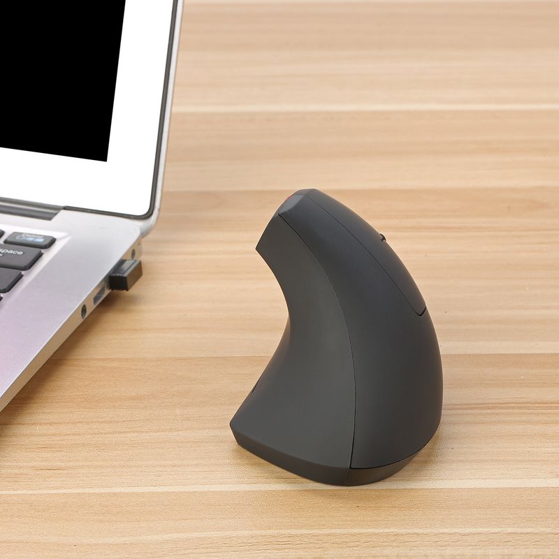 HXSJ Ergonomic Vertical Mouse With 2.4GHz Wireless, 2400DPI Adjustable, 6-Button Design, Comfort Fit For PC/Laptop_voghion.com