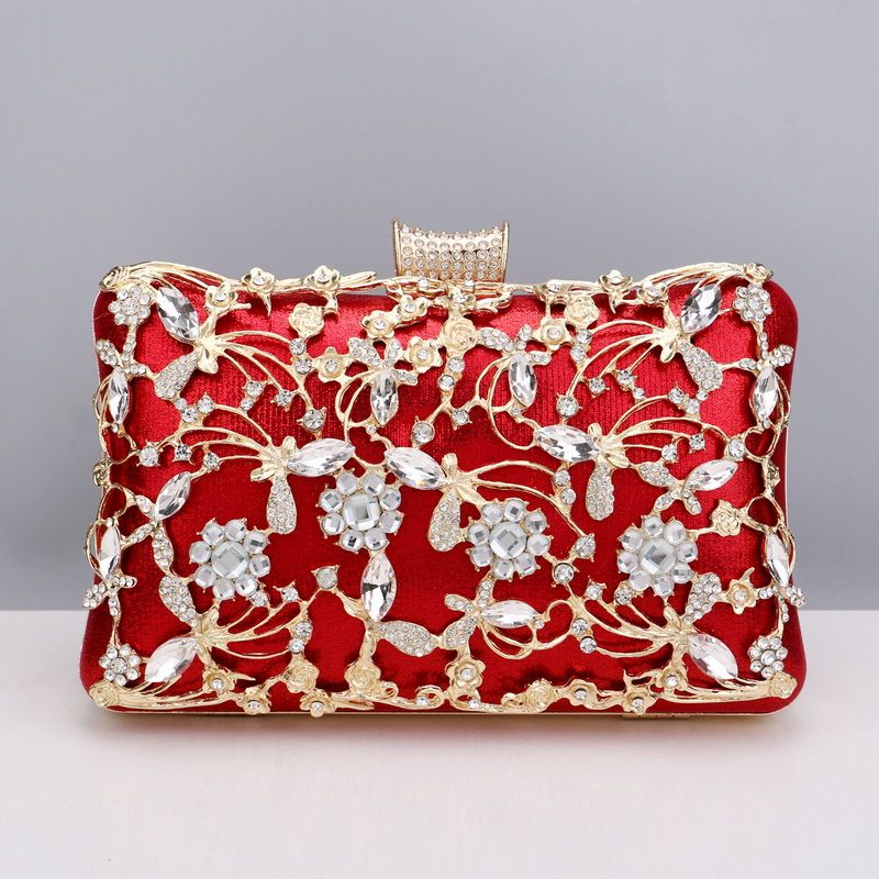 Borsa da sera tempestata di diamanti da donna, pochette versatile per banchetti e occasioni formali_voghion.com
