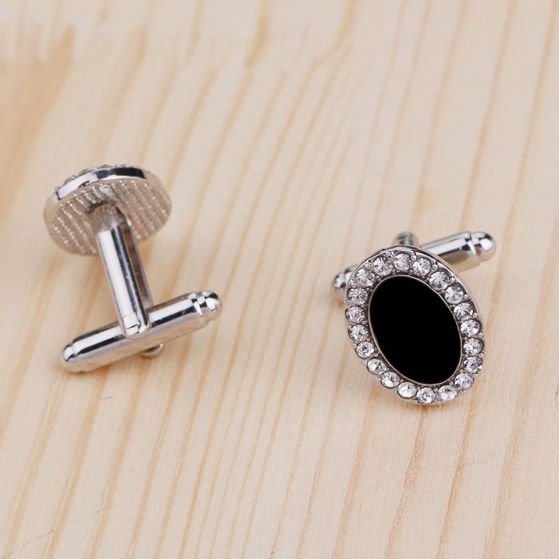 fashion geometric round men's French shirt alloy cufflinks_voghion.com