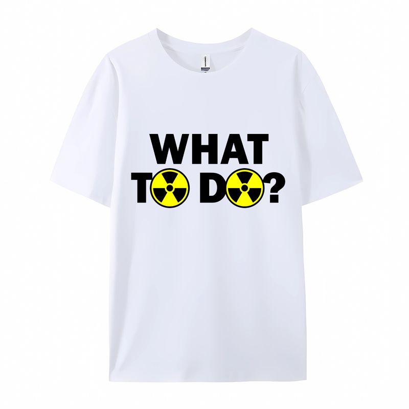 Vêtements pour hommes pollution, radiation nucléaire, eaux usées nucléaires, essais nucléaires, design créatif, col rond imprimé, t-shirt décontracté à manches courtes_voghion.com