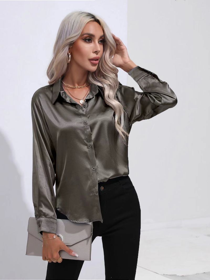 Camicia da donna a maniche lunghe in raso di seta imitazione abbigliamento primaverile ed estivo da donna_voghion.com