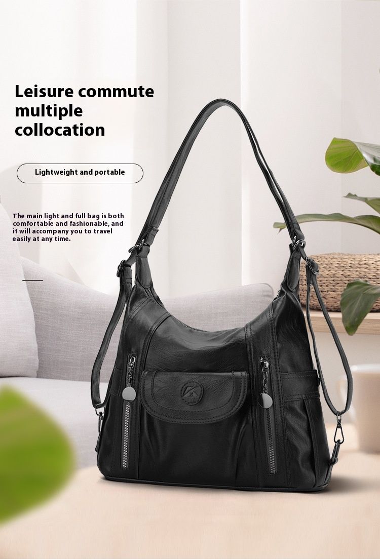 New Shoulder Bag Women's Bag Trendy And Versatile Simple And Fashionable Korean Version Large Capacity Handbag Backpack_voghion.com