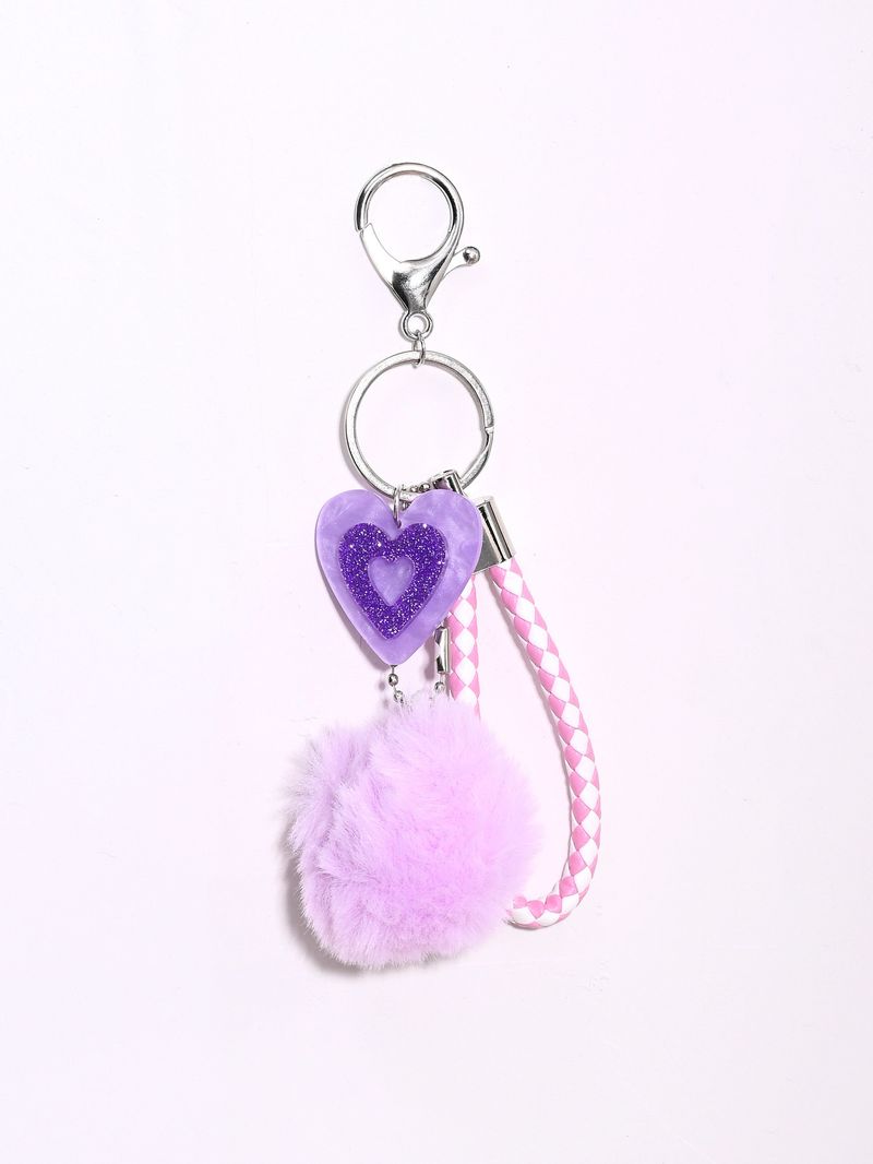 Plüsch Ball Herz Anhänger süße Tasche Schlüsselanhänger Anti-Lost Schlüsselanhänger kleines Geschenk_voghion.com