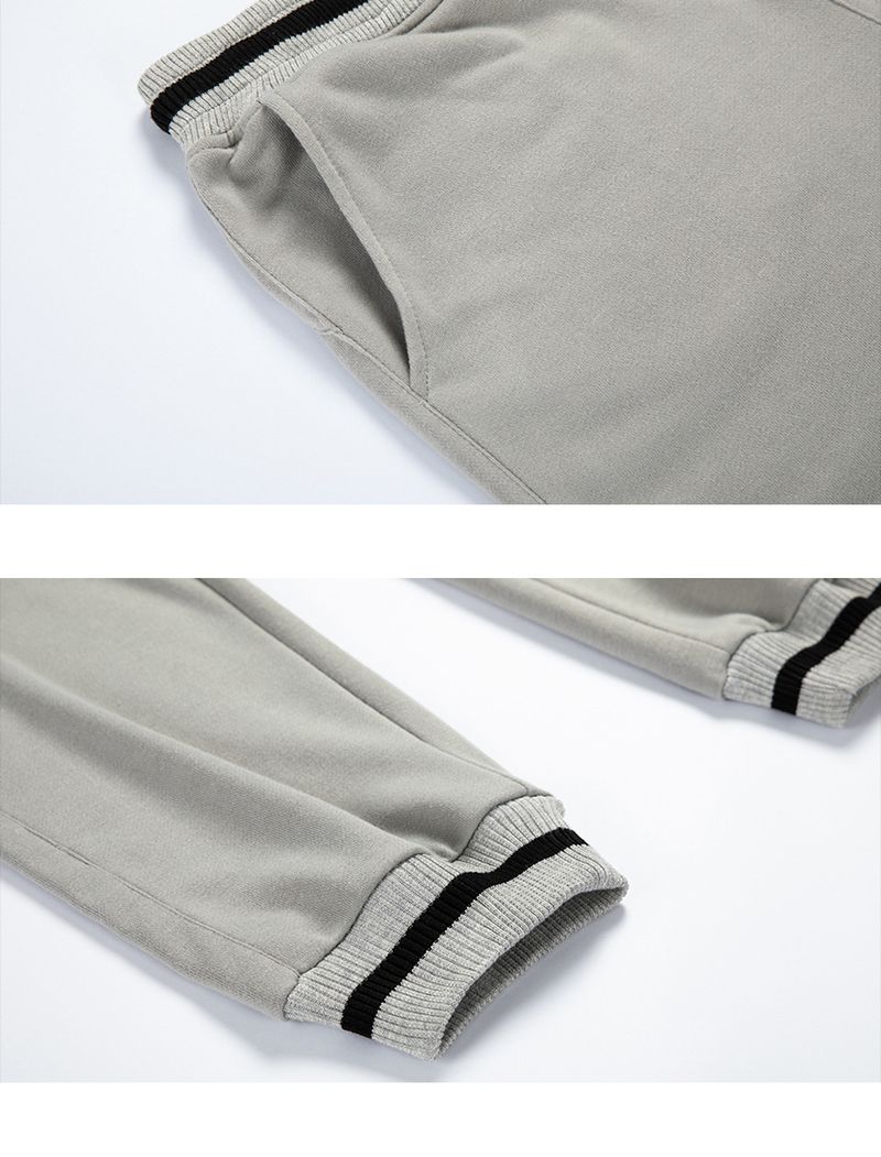 Herrenbekleidung Sportanzüge für Herren Große Laufsportbekleidung für Studenten Einfarbige zweiteilige Anzüge, lässig und vielseitig_voghion.com