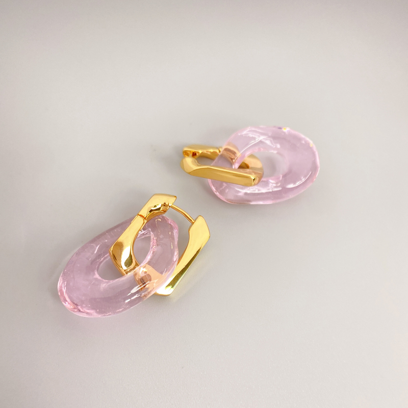 Nuovi orecchini alla moda staccabili per le donne, a forma di U irregolare con pendente in vetro, accessori per le orecchie alla moda_voghion.com