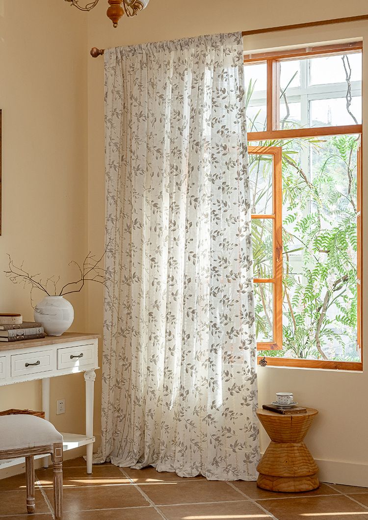 Nordic Semi-Sheer Curtains With Artistic Cutouts - 132cm Width, 7 Lengths For Bedroom/Balcony, Rod Pocket/Hooks/Rings Light Filtering Sheer Voile_voghion.com