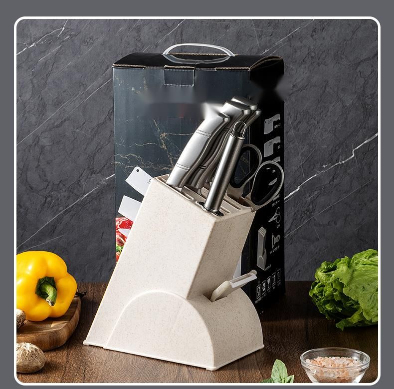 Stainless Steel Hollow Handle 8-Piece Kitchen Household Chef Meat Cutting Vegetable Fruit Multi-Purpose Knife Set_voghion.com