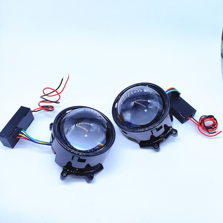 Novos modelos, promoção, faróis dinâmicos tipo olho de demônio, faróis tipo olho de águia modificados com lentes de LED, 3 polegadas, 12 V, veículo modificado_voghion.com