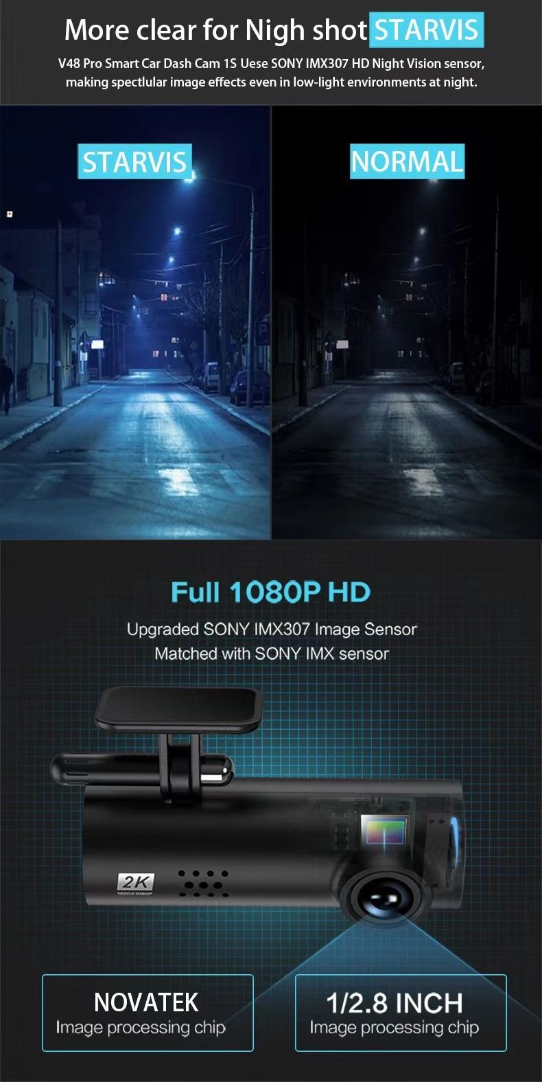 Grabadora de conducción transfronteriza, máquina de lápiz labial con visión nocturna HD, WiFi inalámbrico, lente única sin pantalla, pegamento 3m, Dash Cam_voghion.com