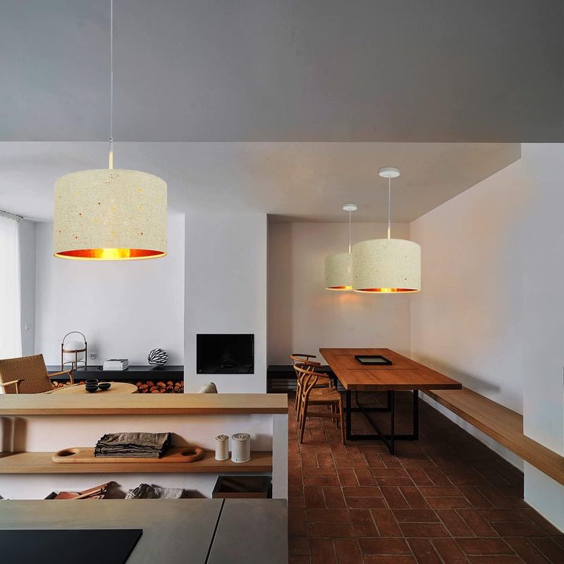 Glitzerlife Pendelleuchte Esstisch Hängeleuchte Esszimmer - Ø38CM Moderne Hängelampe Mit Lampenschirm Aus Stoff E27 Fassung Pendellampe Im Sternenhimmel Design_voghion.com