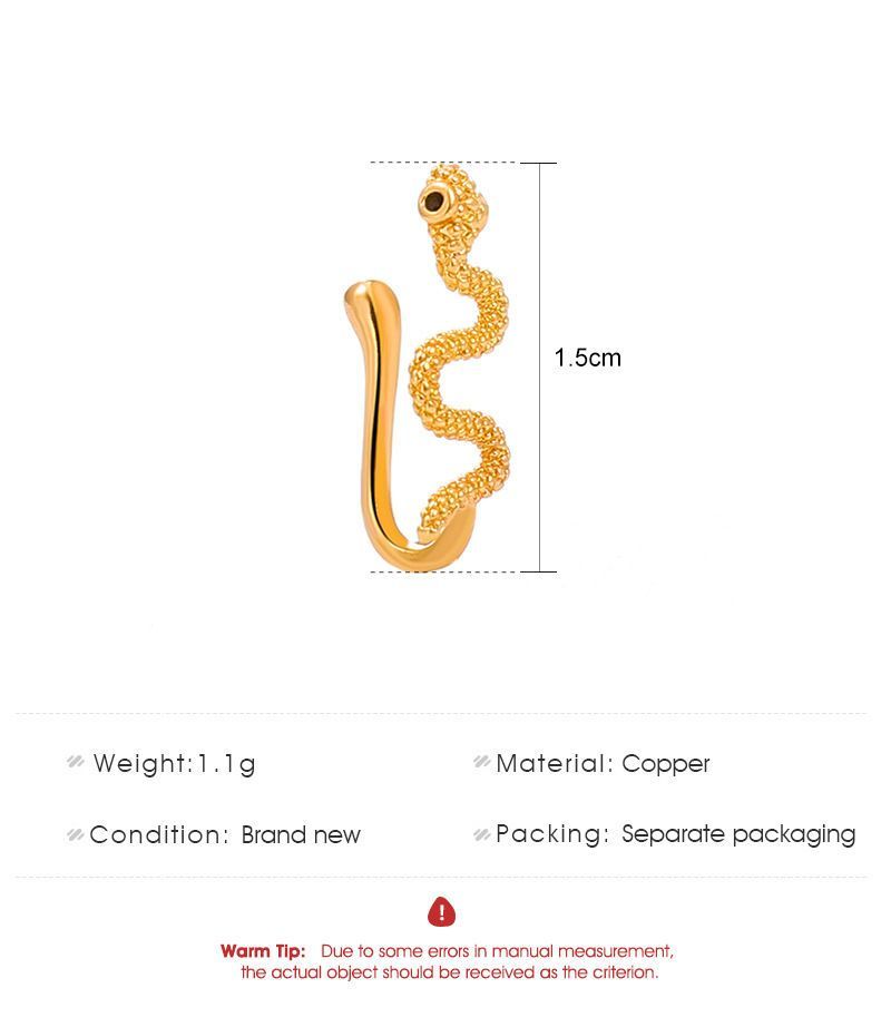 Piercing per naso a forma di U non perforato, piercing per naso finto a forma di serpente, gioielli da forare per uomini e donne_voghion.com