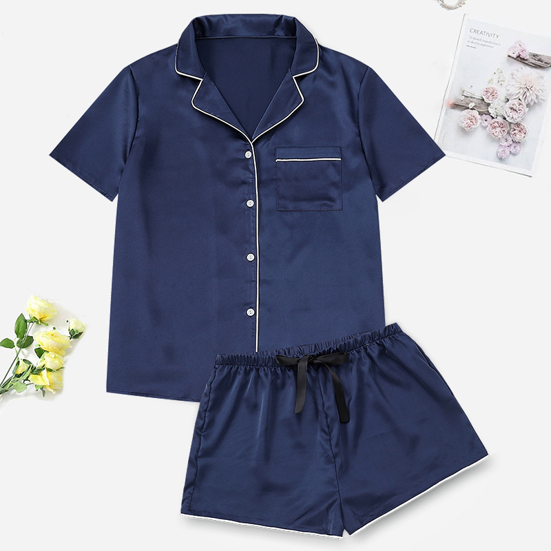 Große Pyjamas aus Seidenimitat für Damen, sexy, lässig, für Zuhause, dünner Schnitt_voghion.com