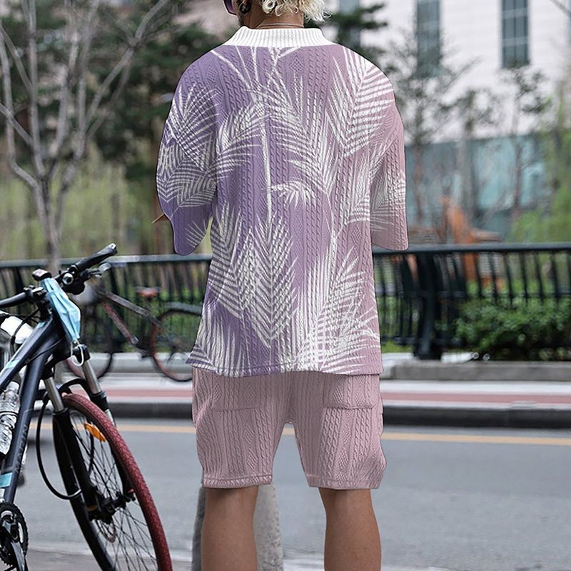 Tecnologia di abbigliamento maschile Stampa 3D Tuta da uomo di grandi dimensioni con pantaloncini a maniche corte in maglia_voghion.com