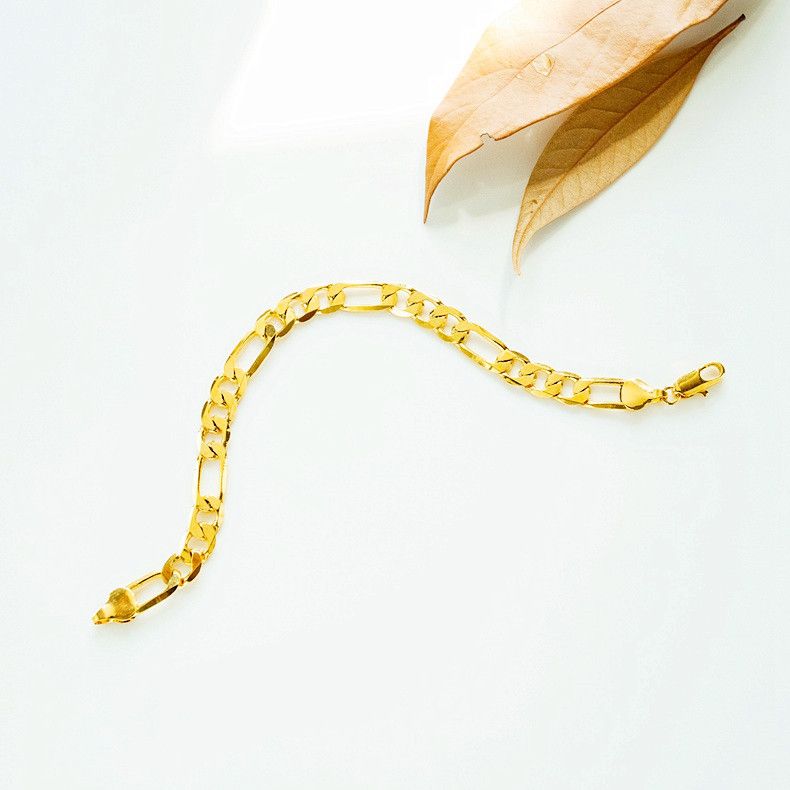 Bracciale cubano in oro resistente alla luce, da uomo, in acciaio al titanio, punk, con catena NK, coppia, 3:1, gioielli di alta qualità per donne_voghion.com