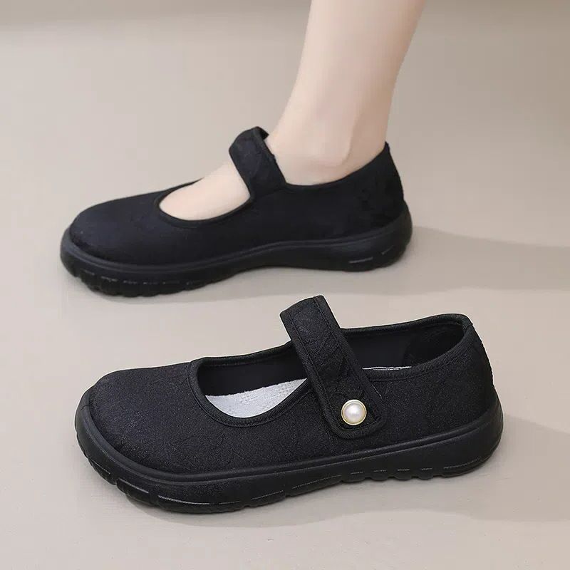 Frühling und Herbst Neue flache niedrige Ferse Schnalle Mode lässig weiche Unterseite runder Kopf atmungsaktive Damenschuhe_voghion.com