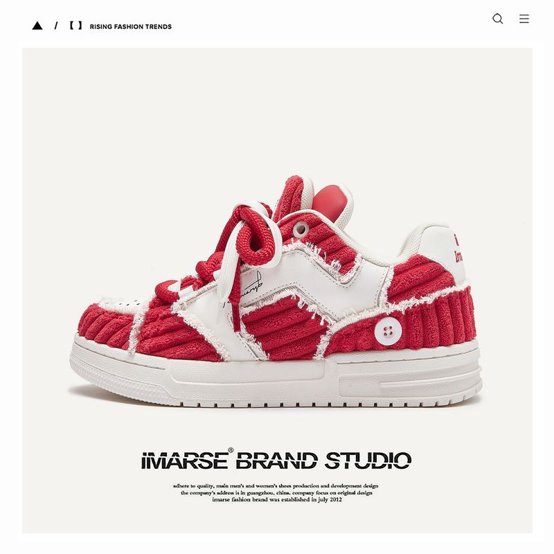 Chaussures tendance rouges pour hommes et femmes, édition limitée, style Bread, pour le Nouvel An chinois (2025)_voghion.com