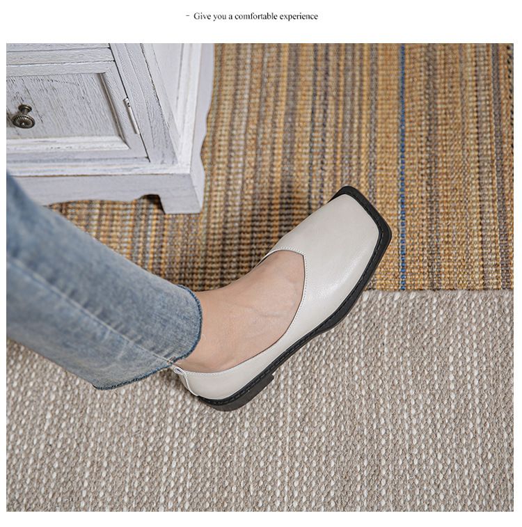 Sinn für Design neue flache Schuhe Französisch Retro Lederschuhe Loafer Low Heels große Größe Mokassins Damen Oma Schuhe_voghion.com