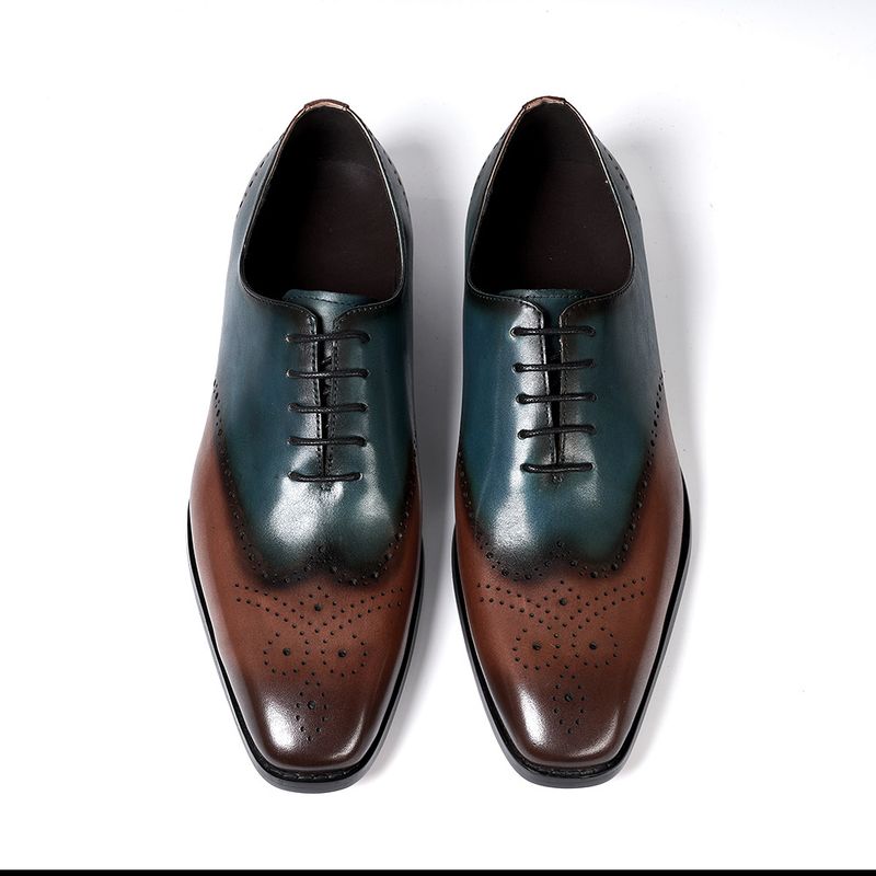 39 46 europäischen größe männer leder schuhe aus echtem leder braun grün mode-business formale Oxford schuhe formale hochzeit kleid schuhe_voghion.com