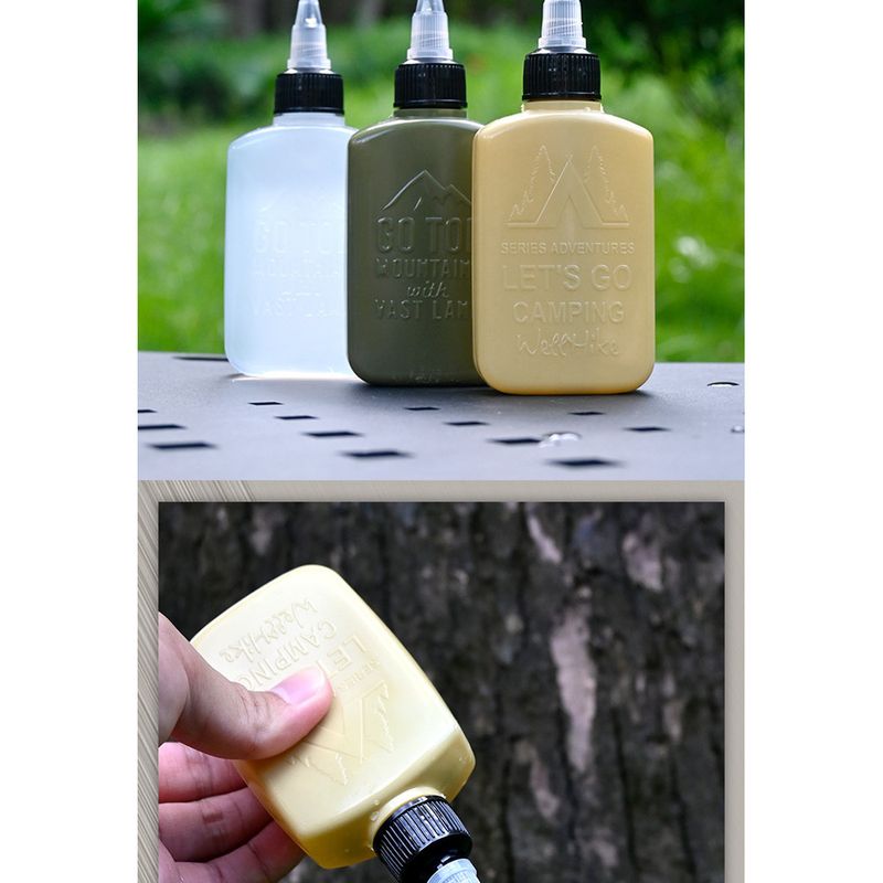 Dispenser di olio portatile da 100 ml - Bottiglia per condimenti da campeggio a prova di perdite per olio da cucina e salse | Set da cucina da viaggio compatto con imbuto (confezione da 2, senza BPA)_voghion.com