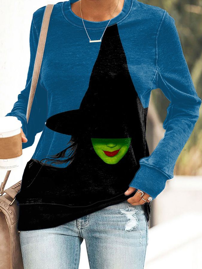 Dametøj Stor sweatshirt med rund hals, print, ny stil, løse og behagelige toppe til kvinder med farverige mønstre_voghion.com
