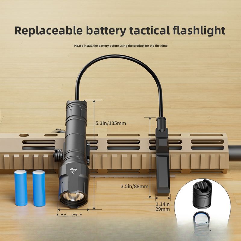 4025 Outdoor-Metall-LED 1200 Lumen Wasserdicht Stoßfest Mit Gleitschiene Blinkendes Starkes Licht Rattenschwanz Taktische Taschenlampe_voghion.com