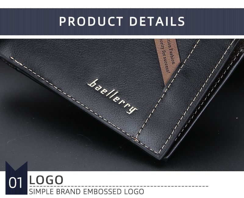 BAELLERRY Portafoglio corto da uomo con posizioni multiple, fermasoldi con cerniera sottile, borsa per il cambio, borsa per carte da uomo_voghion.com